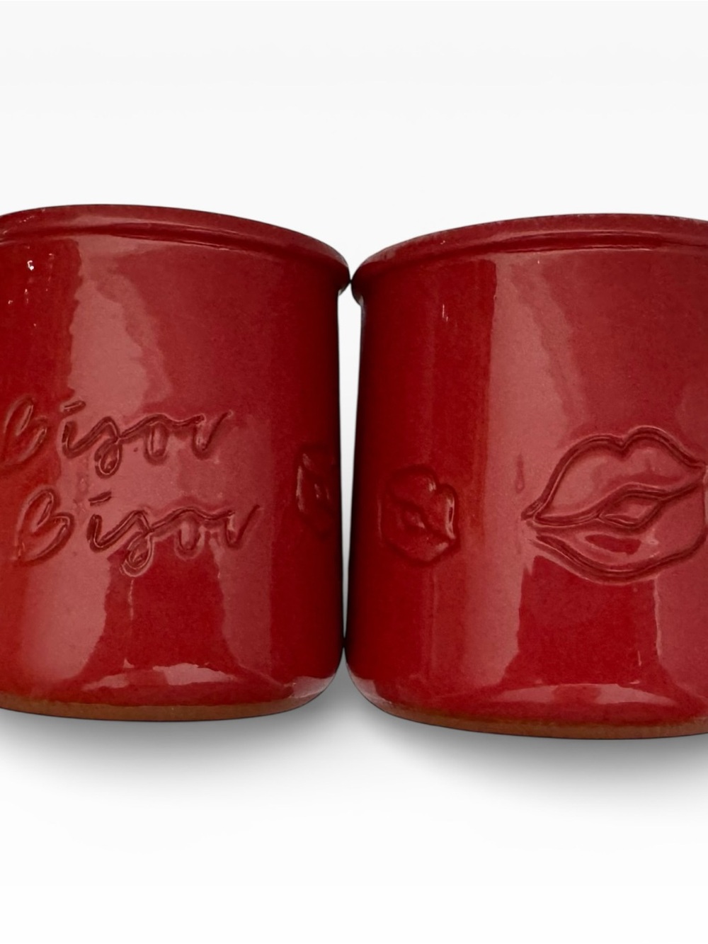Set of TWO La Fermiere Red Yogurt Pots - Limited Valentine's 2026 - Bisou Bisou